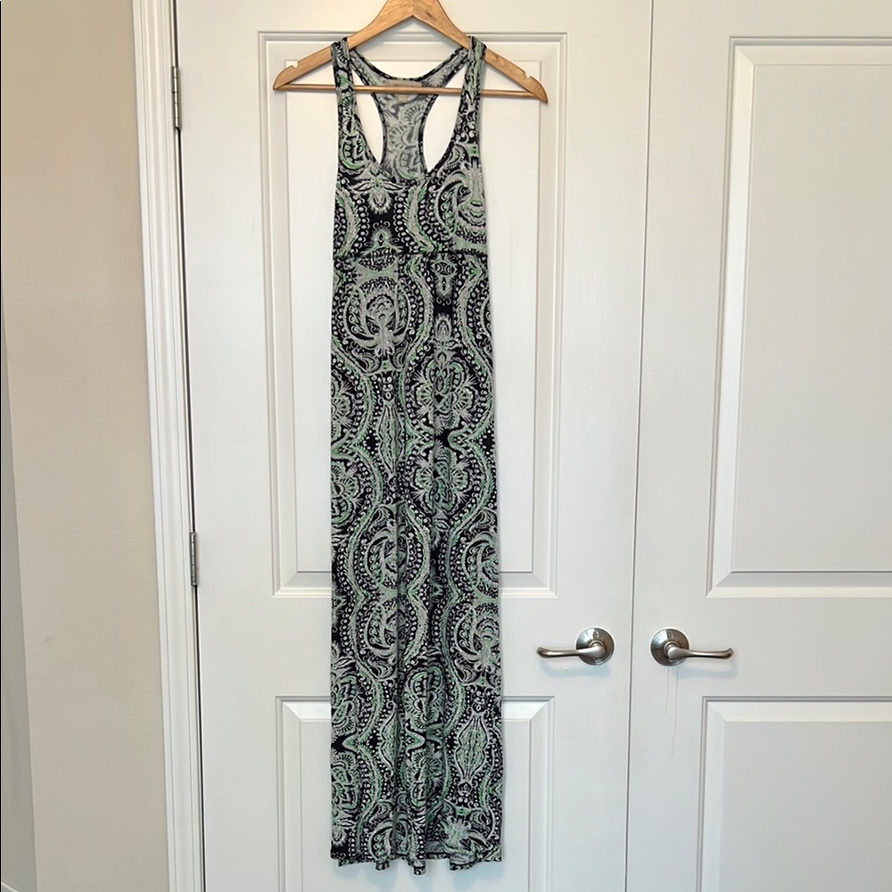 Banana Republic Sleeveless Blue Green Paisley Maxi Dress women’s size XS